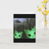 Buitenaardse katten Ufo grappige enge katten meme  Kaart (Gele Bloem)