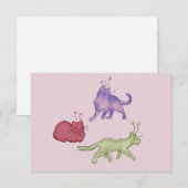 Buitenaardse katten Whimsical ruimtekat Funny Sci- Bedankkaart (Voorkant / Achterkant)