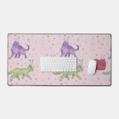 Buitenaardse katten Whimsical ruimtekat Funny Sci- Bureaumat (Keyboard & Muis)