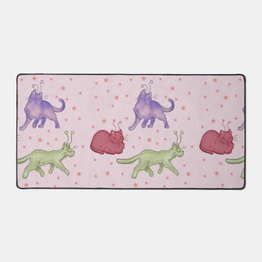 Buitenaardse katten Whimsical ruimtekat Funny Sci- Bureaumat (Voorkant)