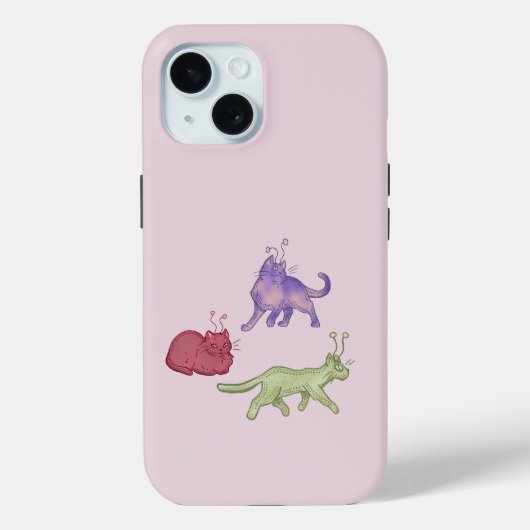 Buitenaardse katten Whimsical ruimtekat Funny Sci- Case-Mate iPhone Case (Achterkant)