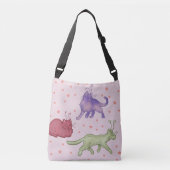 Buitenaardse katten Whimsical ruimtekat Funny Sci- Crossbody Tas (Voorkant)