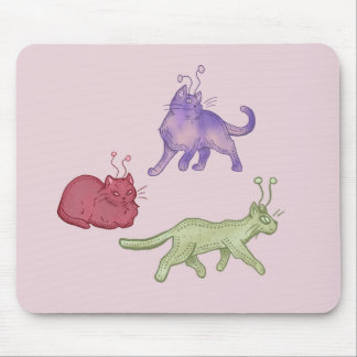 Buitenaardse katten Whimsical ruimtekat Funny Sci- Muismat