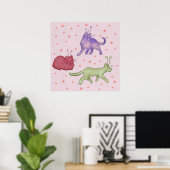 Buitenaardse katten Whimsical ruimtekat Funny Sci- Poster (Thuiskantoor)
