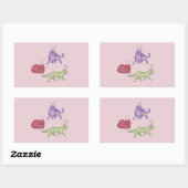 Buitenaardse katten Whimsical ruimtekat Funny Sci- Rechthoekige Sticker (Vel)