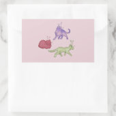 Buitenaardse katten Whimsical ruimtekat Funny Sci- Rechthoekige Sticker (Tas)