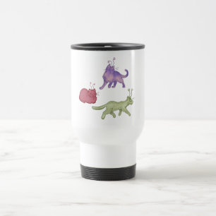 Buitenaardse katten Whimsical ruimtekat Funny Sci- Reisbeker
