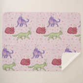 Buitenaardse katten Whimsical ruimtekat Funny Sci- Sherpa Deken (Voorkant (horizontaal))