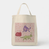 Buitenaardse katten Whimsical ruimtekat Funny Sci- Tote Bag (Achterkant)
