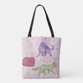 Buitenaardse katten Whimsical ruimtekat Funny Sci- Tote Bag (Achterkant)