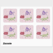 Buitenaardse katten Whimsical ruimtekat Funny Sci- Vierkante Sticker (Vel)