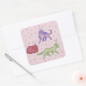 Buitenaardse katten Whimsical ruimtekat Funny Sci- Vierkante Sticker (Envelop)