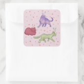 Buitenaardse katten Whimsical ruimtekat Funny Sci- Vierkante Sticker (Tas)