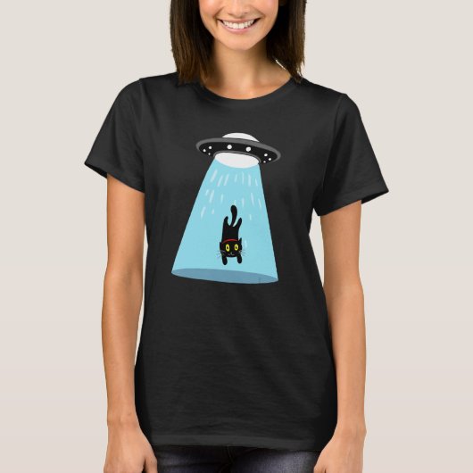 Buitenaardse kattenontvoering t-shirt (Voorkant)