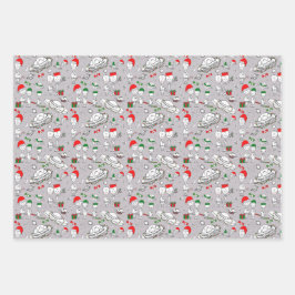 Buitenaardse kerst in de ruimte inpakpapier vel