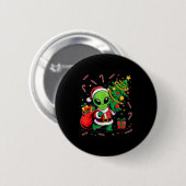 Buitenaardse Kerstboom Lichtjes Kerstmis Grappige Ronde Button 5,7 Cm (Voorkant /achterkant)