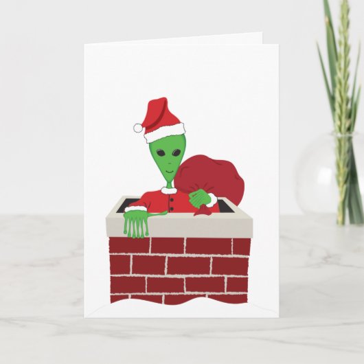 Buitenaardse Kerstman Feestdagen Kaart (Voorkant)