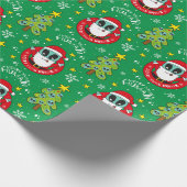 buitenaardse kerstpatronen cadeaupapier (Hoek)