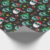 buitenaardse kerstpatronen cadeaupapier (Hoek)