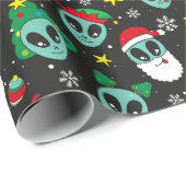 buitenaardse kerstpatronen cadeaupapier (Rol Hoek)