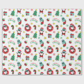 buitenaardse kerstpatronen cadeaupapier (Vlak)