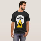 Buitenaardse koe ontvoering UFO ruimteschip T-shirt (Voorkant volledig)