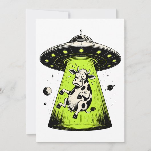 Buitenaardse Koe Ontwapend Weirdcore Surreal Kaart (Voorkant)