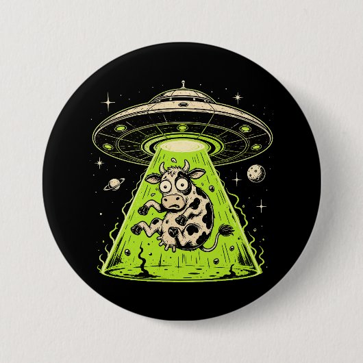Buitenaardse Koe Ontwapend Weirdcore Surrealisme Ronde Button 7,6 Cm (Voorkant)