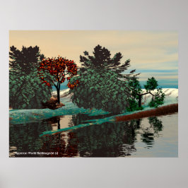 BUITENAARDSE LANDSCHAP /LAGUNE IN HYPERION Sci_Fi Poster