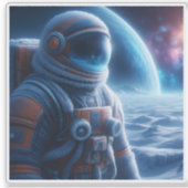 Buitenaardse landschapsverkenning bij zonsopgang sticker (Voorkant)