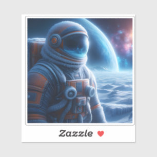 Buitenaardse landschapsverkenning bij zonsopgang sticker