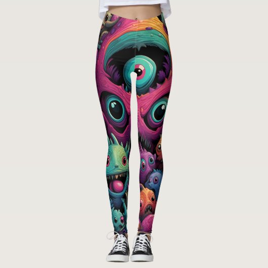 buitenaardse liefde held grappig gelukkig gezond leggings (Voorkant)