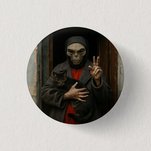 Buitenaardse Liefde Ronde Button 3,2 Cm (Voorkant)