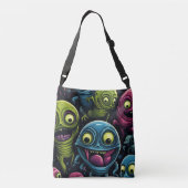 buitenaardse liefde schedel grappig goed humeur ge crossbody tas (Achterkant)