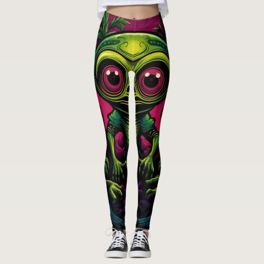 buitenaardse liefde schedel grappig goed humeur ge leggings (Voorkant)