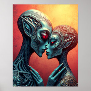 Buitenaardse Liefhebbers Sci-Fi Poster