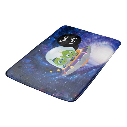 buitenaardse luchtruimteschip ufdisk zwart wormgat badmat (Gekanteld)