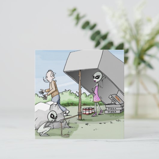 Buitenaardse Man Val Partij Kaart (Staand voorkant)