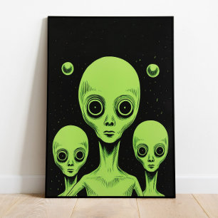 Buitenaardse muurkunst Retro muurkunst Alien Art P Poster