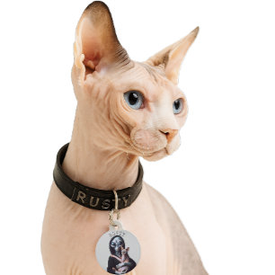 Buitenaardse Naaktsphynx Kat Aangepaste Naam Huisd Huisdierpenning