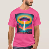 Buitenaardse ontmoeting UFO zweeft boven meer T-shirt (Voorkant)