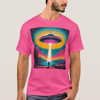 Buitenaardse ontmoeting UFO zweeft boven meer T-shirt