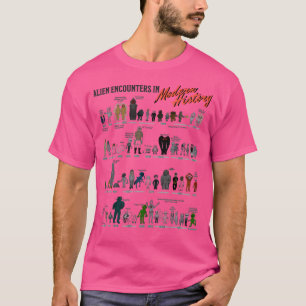 Buitenaardse ontmoetingen in de moderne geschieden t-shirt