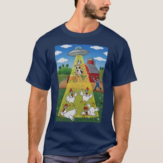 Buitenaardse ontvoering op het boerderij t-shirt (Voorkant)