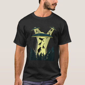 Buitenaardse Ontvoering Ruimteschip Dinosaurussen  T-shirt