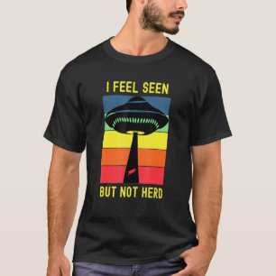 Buitenaardse ontvoering Ufo Buitenaards Koe Introv T-shirt
