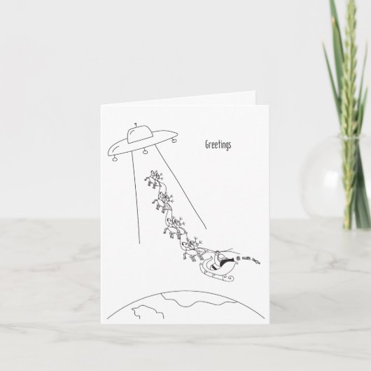 Buitenaardse ontvoering van de Kerstman Christmas  Kaart (Voorkant)