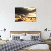 Buitenaardse overblijfselen in de woestijn canvas afdruk (Insitu (Slaapkamer))