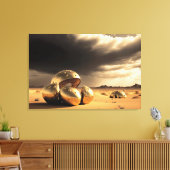 Buitenaardse overblijfselen in de woestijn canvas afdruk (Insitu (Woonkamer))