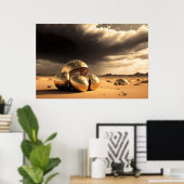 Buitenaardse overblijfselen in de woestijn poster (Thuiskantoor)